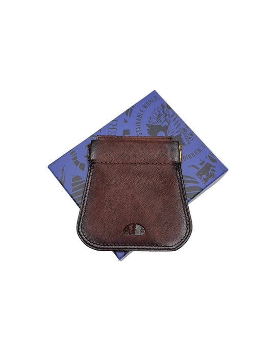 Vintage Geldklammer aus echtem Leder mit Münzfach, Marke Americanino, Art. PDK487-15: Schwarz by Suie Valentini srl