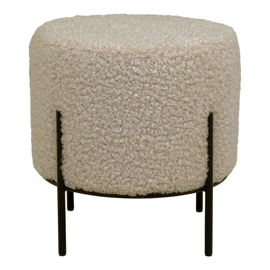 Alford Pouf – Graubraun, künstliches Lammfell, 35,5 x 37 cm