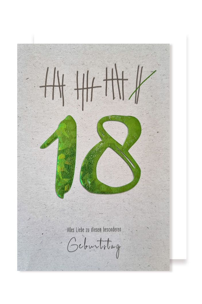 Glückwunschkarte zum zum 18. Geburtstag by Lefran - Erlebnis- & Genusskaufhaus