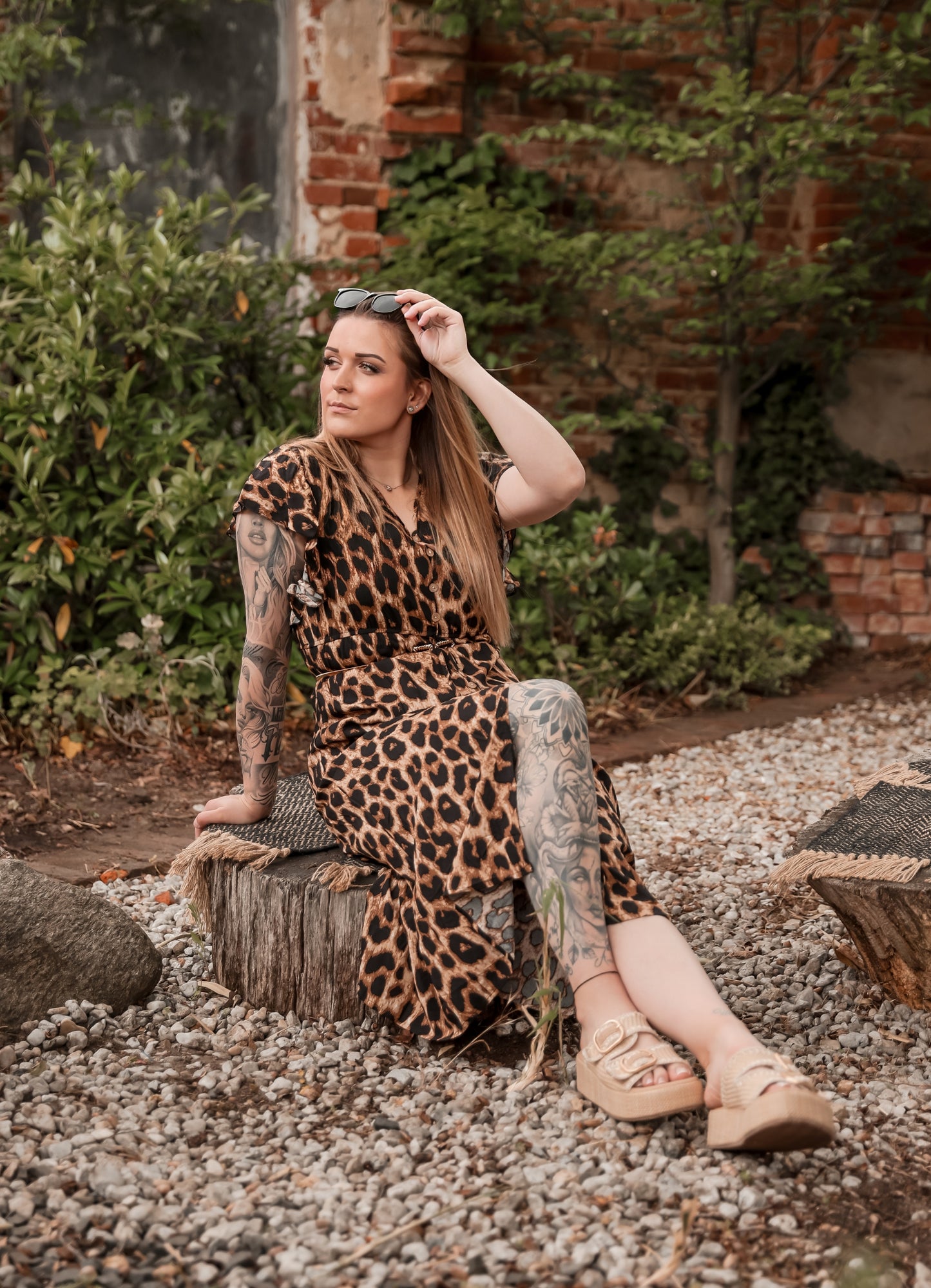 Langes Kleid in Leopard Style