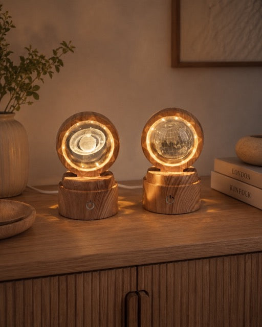 LED-Deko-Licht Kristallkugel 12 cm Planeten – USB by Lefran Cottbus