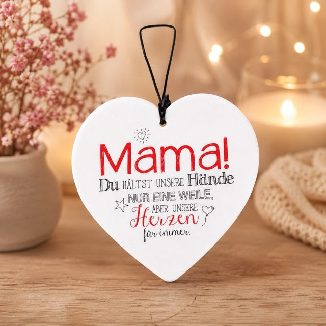 Keramik-Herz Hänger 15 cm – 'Mama' by Lefran Cottbus