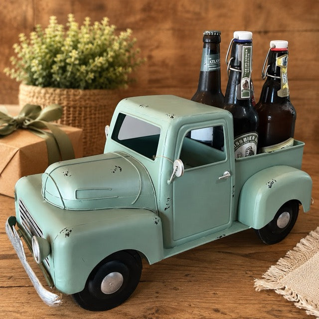 Deko-Auto Pickup 21x43 cm aus Metall – Mint (Pflanz-Truck) by Lefran Cottbus