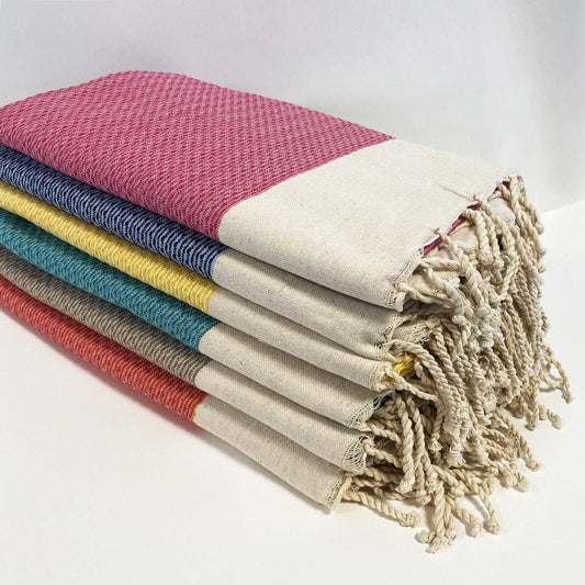 Flache Fouta Athena mit Wabenstruktur: Athena Orange / 100 x 200