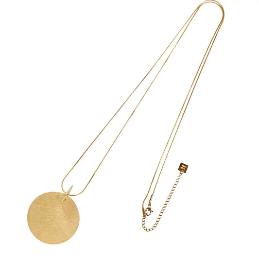 Lange geometrische Halskette in mattem Gold