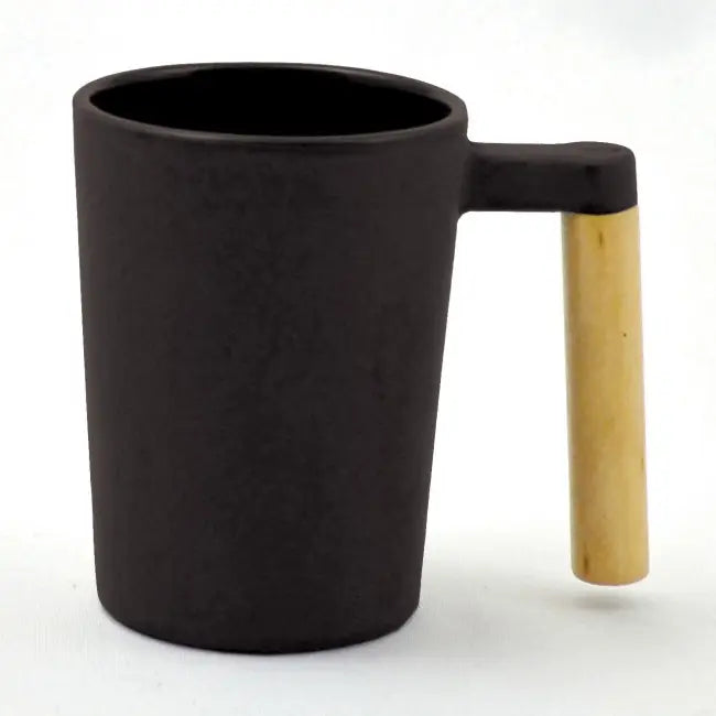 Teecup 8.5H Eisen mit Holz schwarz