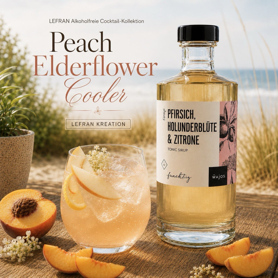 Peach Elderflower Cooler – sommerlich, blumig & fruchtig