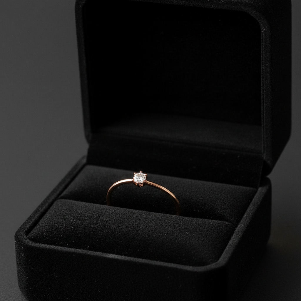 Echtgold Ring,rot gold, 333, zirkonia