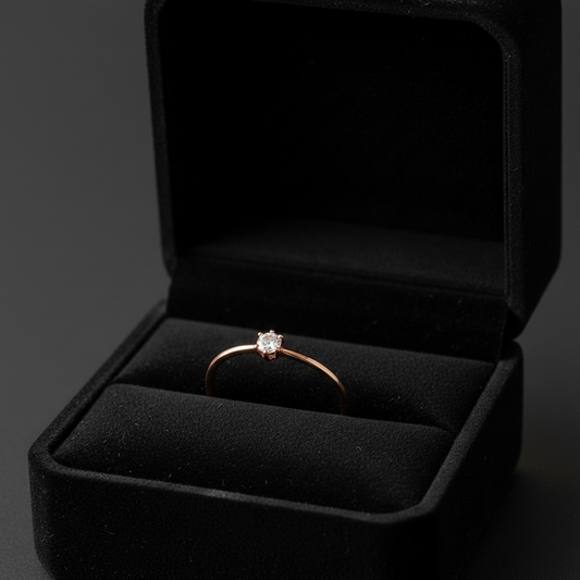 Echtgold Ring,rot gold, 333, zirkonia by Lefran - Erlebnis- & Genusskaufhaus
