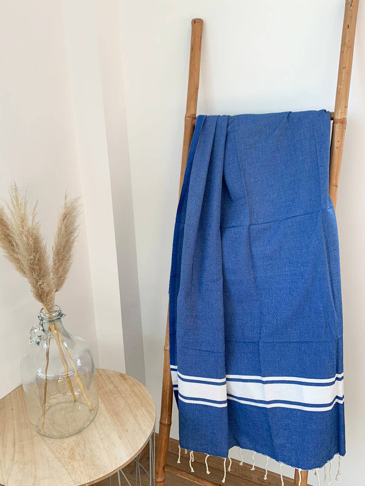 Flache traditionelle Fouta KOZO 100x200 cm oder 200x200 cm: Taupe / 100 x 200