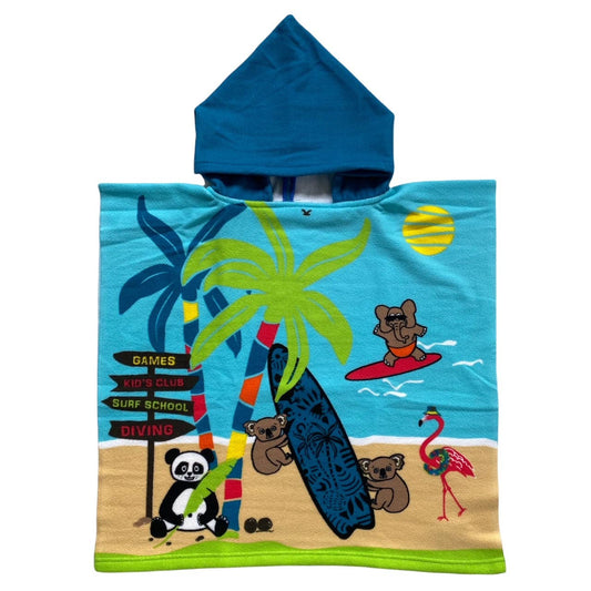 Kinderponcho Colonia aus bedrucktem Mikrofaser-Polyesteri Ki Look n