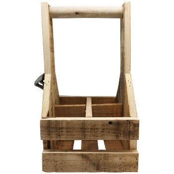 Holz-4er Deko Getränke/Bierkasten mit Flaschenöffner