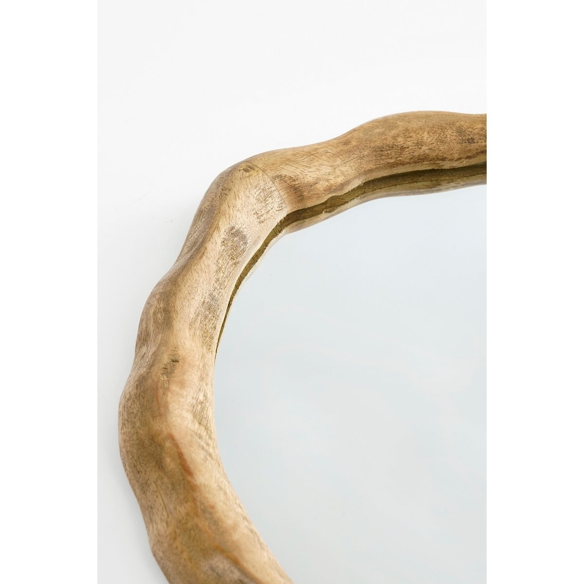 Nickwandspiegel - L36 x B2 x H38 cm - FSC 100% - Mangoholz - Dunkelbraun