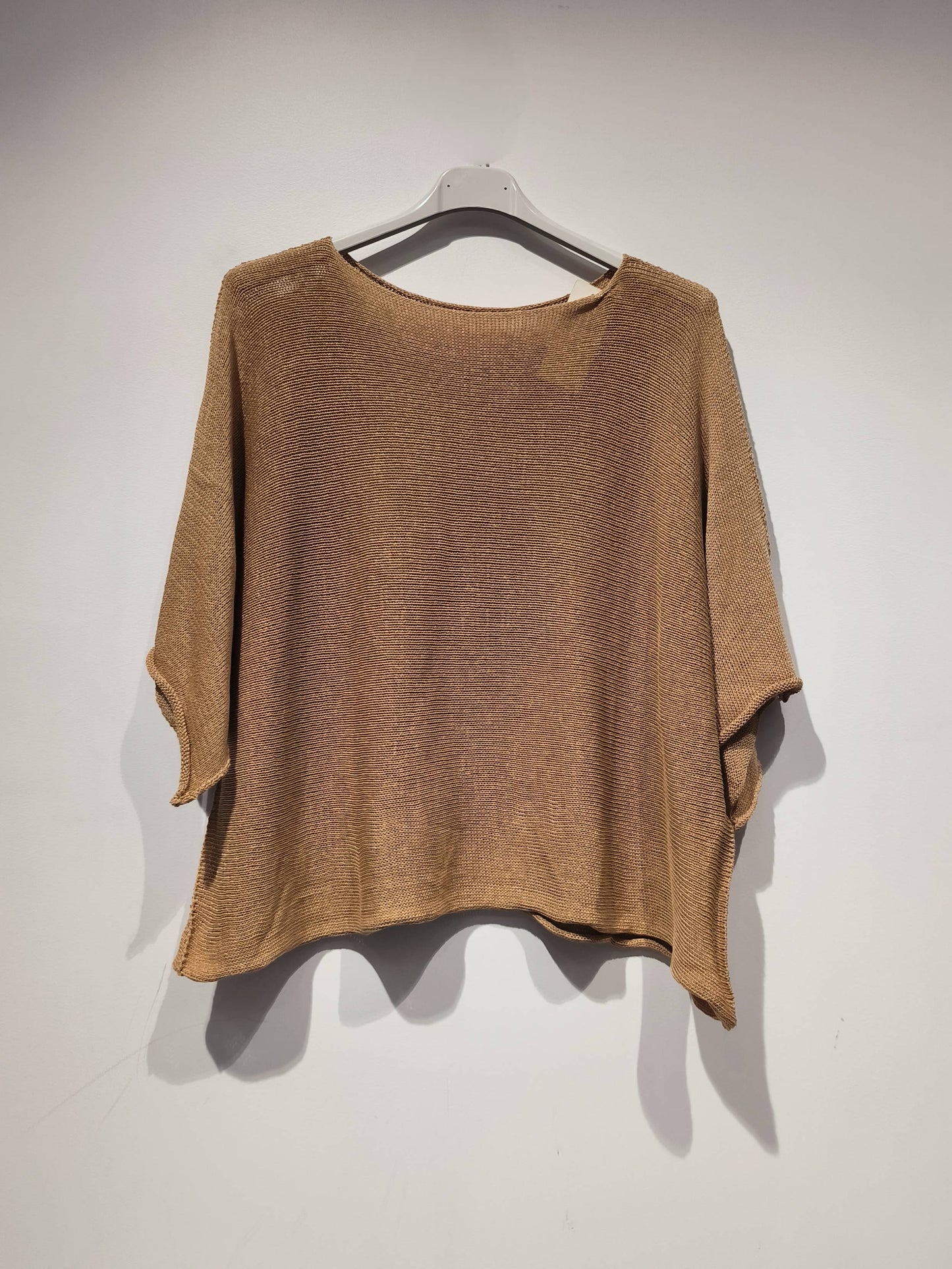 SYA leichtes Strickpullover mit ausgestelltem Schnitt - PE25: Schwarz / Du(36-42)