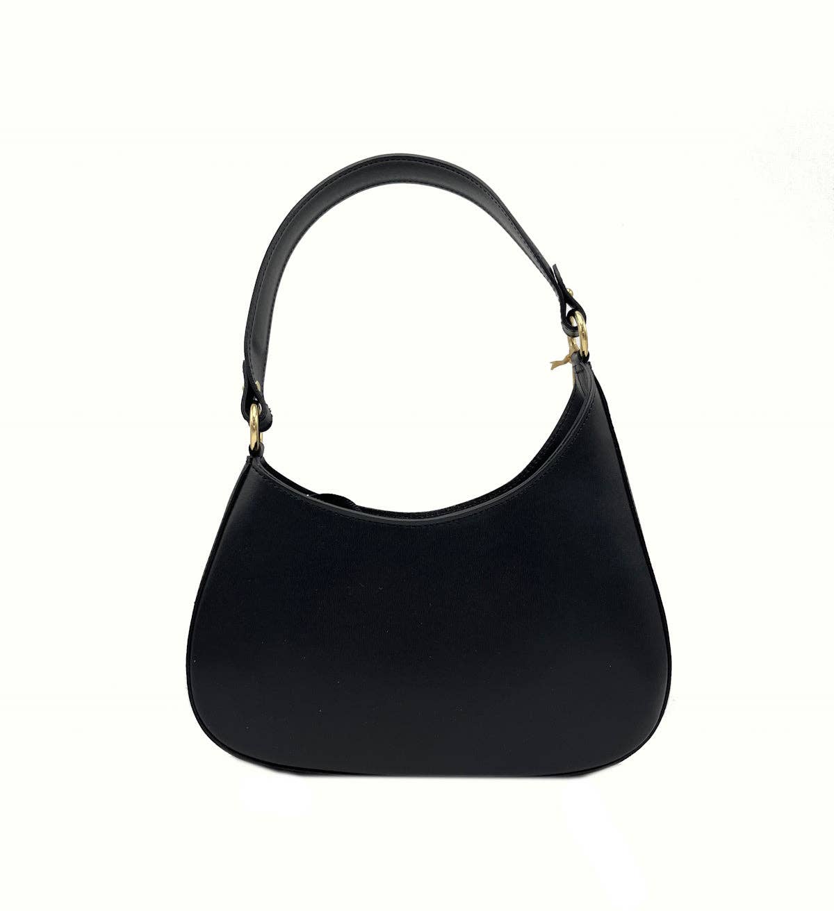 Echte Lederschultertasche aus Italien – Schwarz
