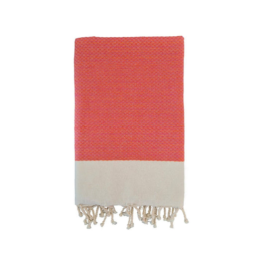 Flache Fouta Athena mit Wabenstruktur: Athena Orange / 100 x 200