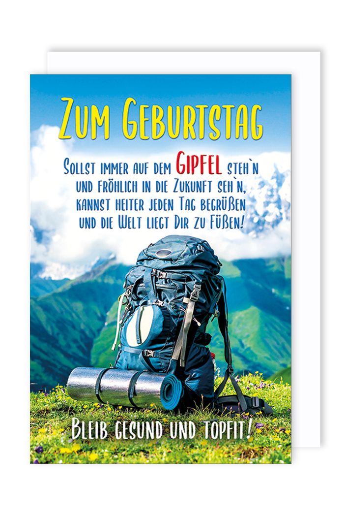 Glückwunschkarte – zum Geburtstag - Gipfel Berge by Lefran - Erlebnis- & Genusskaufhaus