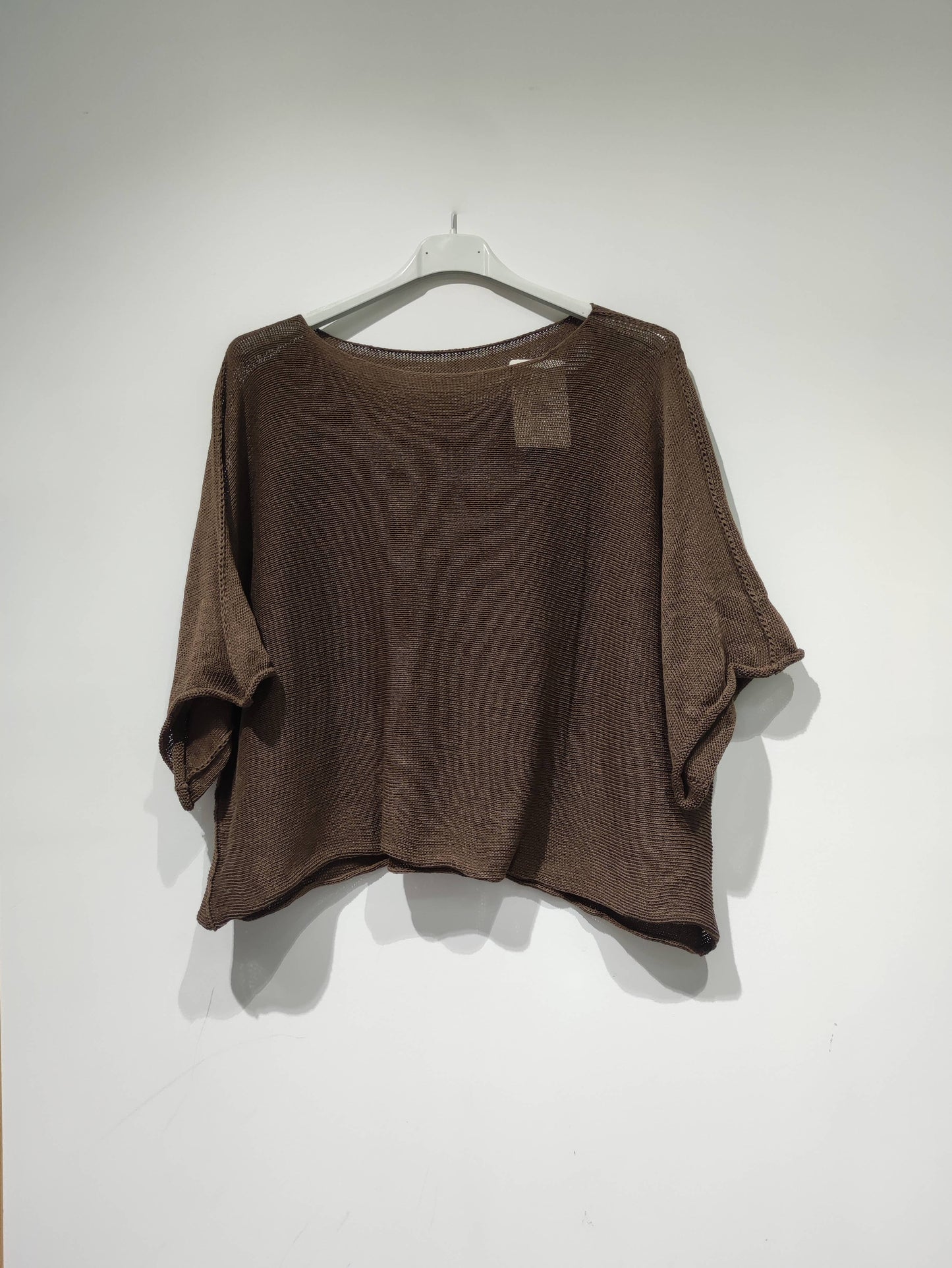 SYA leichtes Strickpullover mit ausgestelltem Schnitt - PE25: Schwarz / Du(36-42)