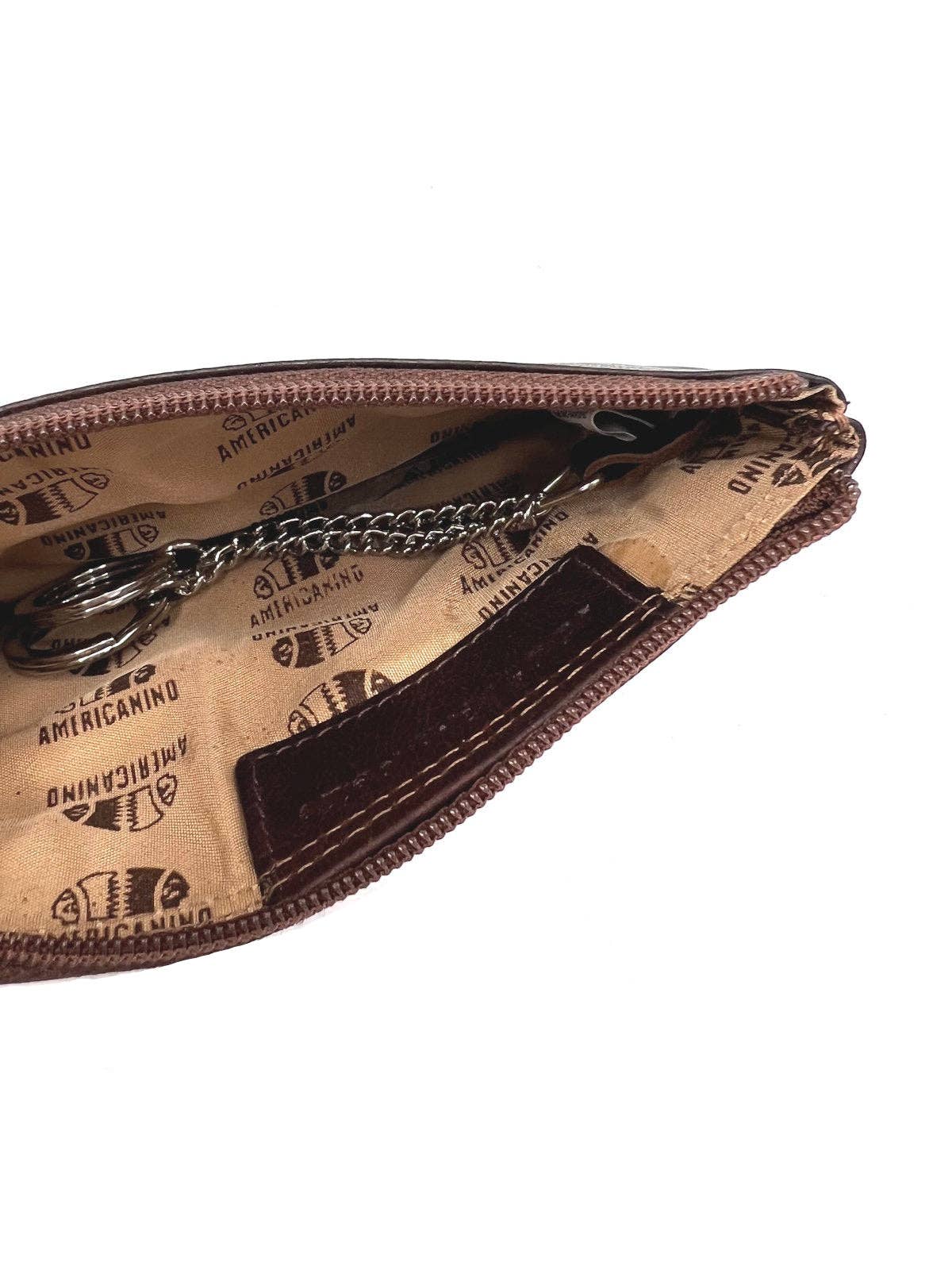 Vintage Echtleder-Schlüsseletui mit Schlüsselring, Marke Americanino, Art. PDK487-16: Schwarz by Suie Valentini srl