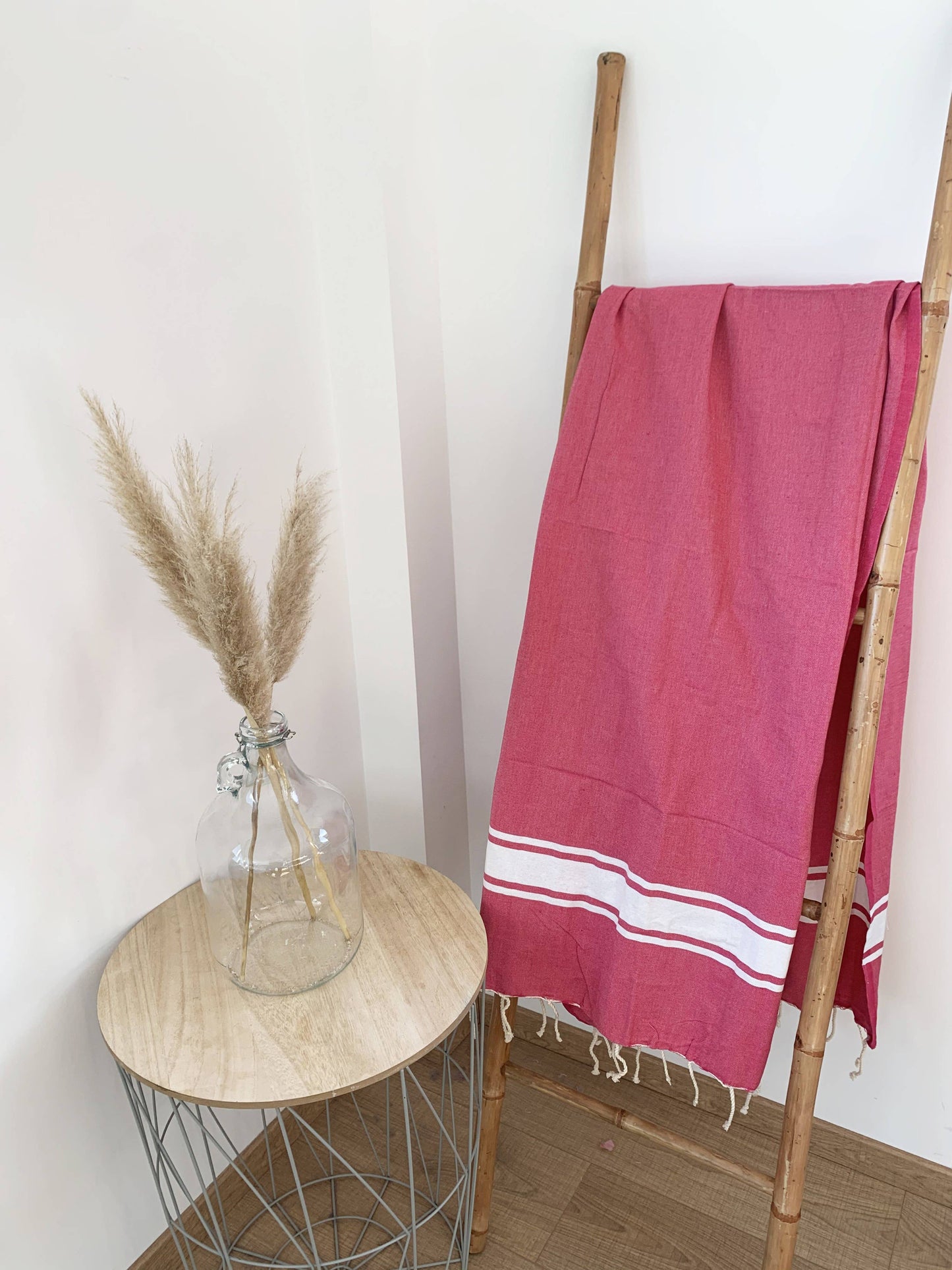 Flache traditionelle Fouta KOZO 100x200 cm oder 200x200 cm: Taupe / 100 x 200