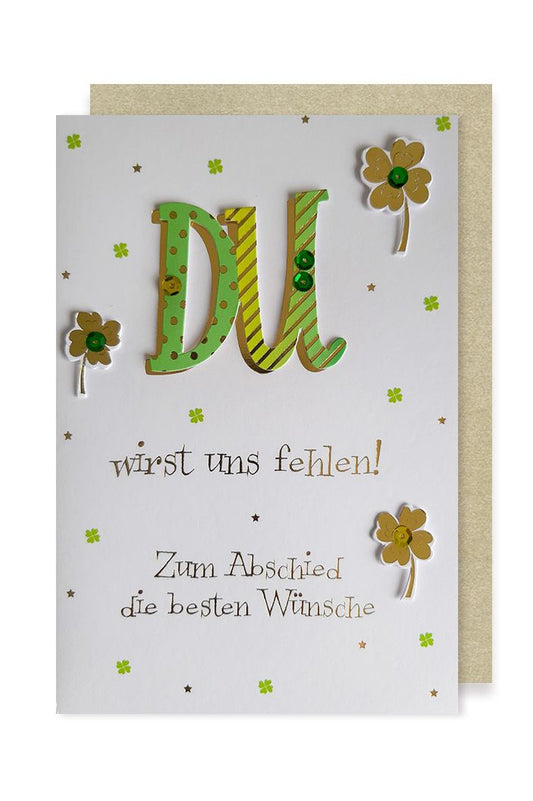 Abschied Karte – du wirst uns fehlen by Lefran - Erlebnis- & Genusskaufhaus