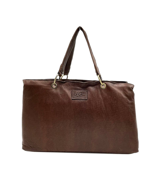 Schultertasche aus echtem Leder, Marke Basile, Art. BA3672DX.3: Brown by Suie Valentini srl