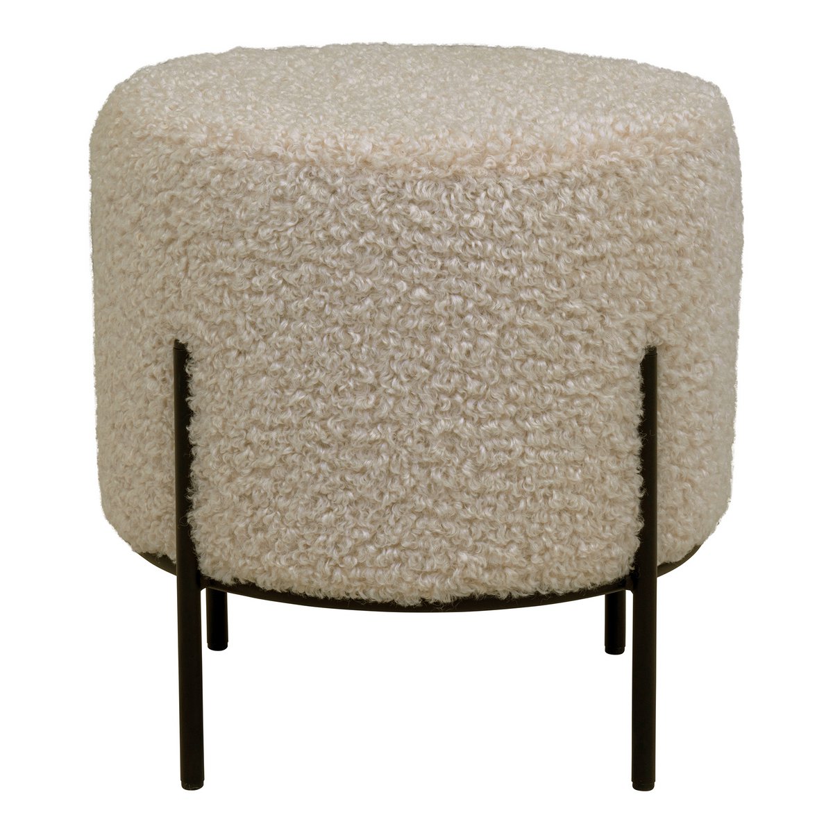 Alford Pouf – Graubraun, künstliches Lammfell, 35,5 x 37 cm