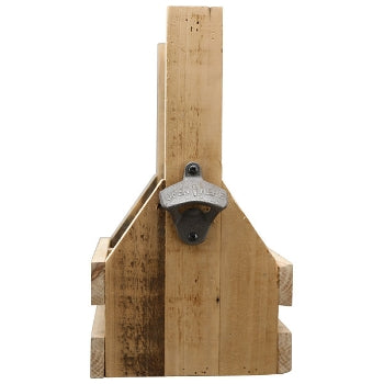 Holz-4er Deko Getränke/Bierkasten mit Flaschenöffner