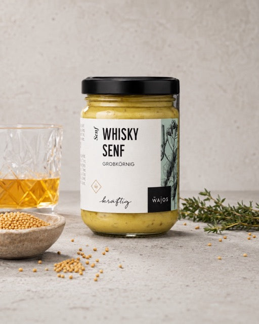 Wajos Whisky Senf – Gourmetsenf mit Scotch Whisky (140 ml) by Lefran - Erlebnis- & Genusskaufhaus