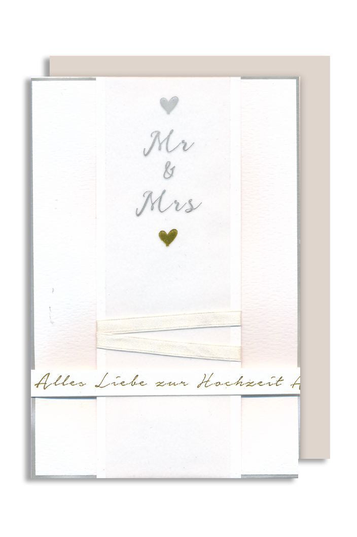 Hochzeitsglückwunsch Karte- Mr. & Mrs. by Lefran - Erlebnis- & Genusskaufhaus