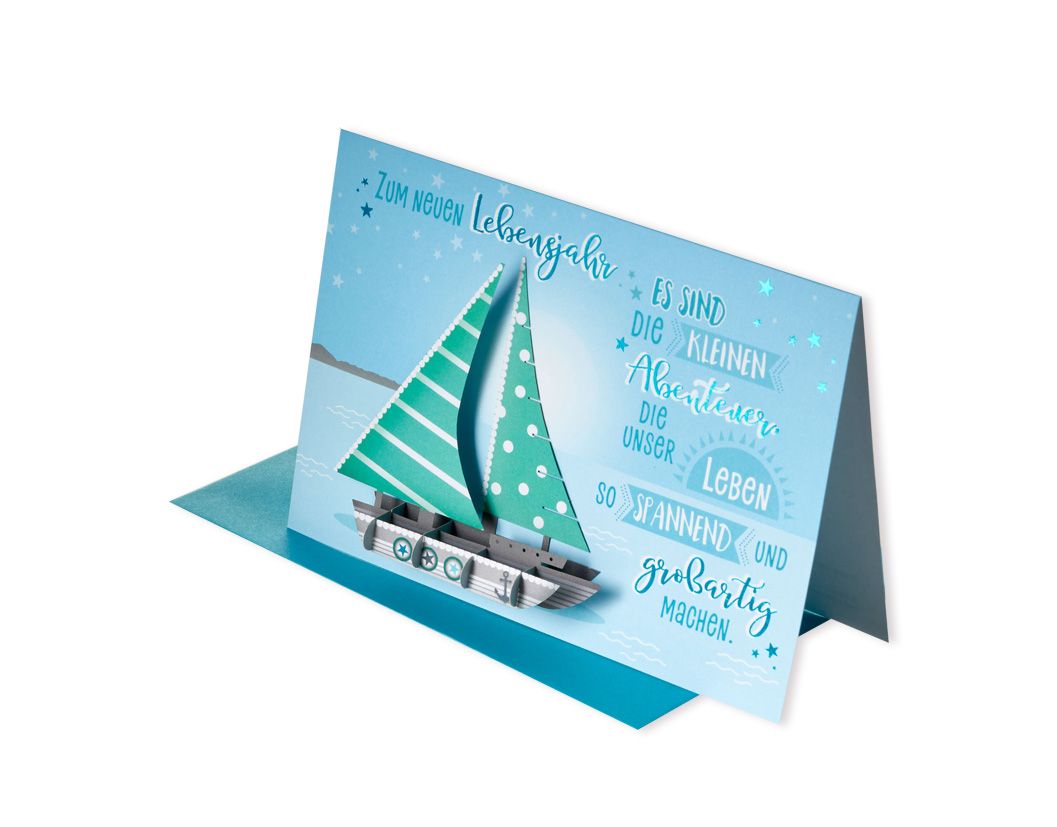 3-D Glückwunschkarte Schiff, Abenteuer by Lefran - Erlebnis- & Genusskaufhaus