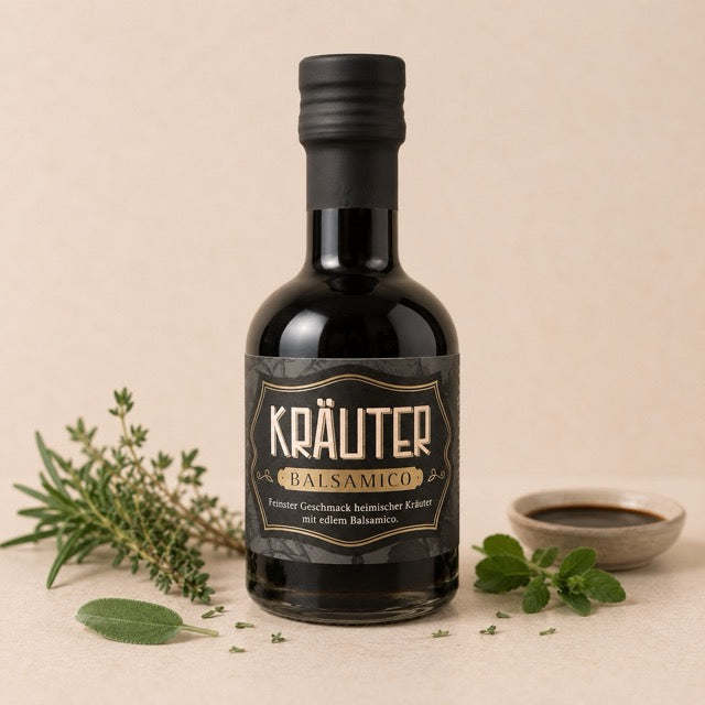 Wajos Kräuter Balsamico 250ml: Essig Zubereitung mit Aceto Balsamico di Modena und 3% Säure – Öl, Essig & Dressings by Lefran - Erlebnis- & Genusskaufhaus