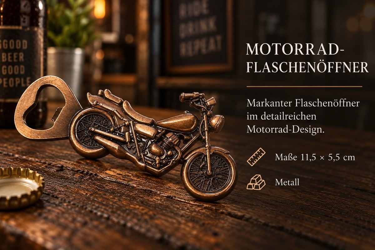 Flaschenöffner aus Eisen Motorrad by Lefran - Erlebnis- & Genusskaufhaus