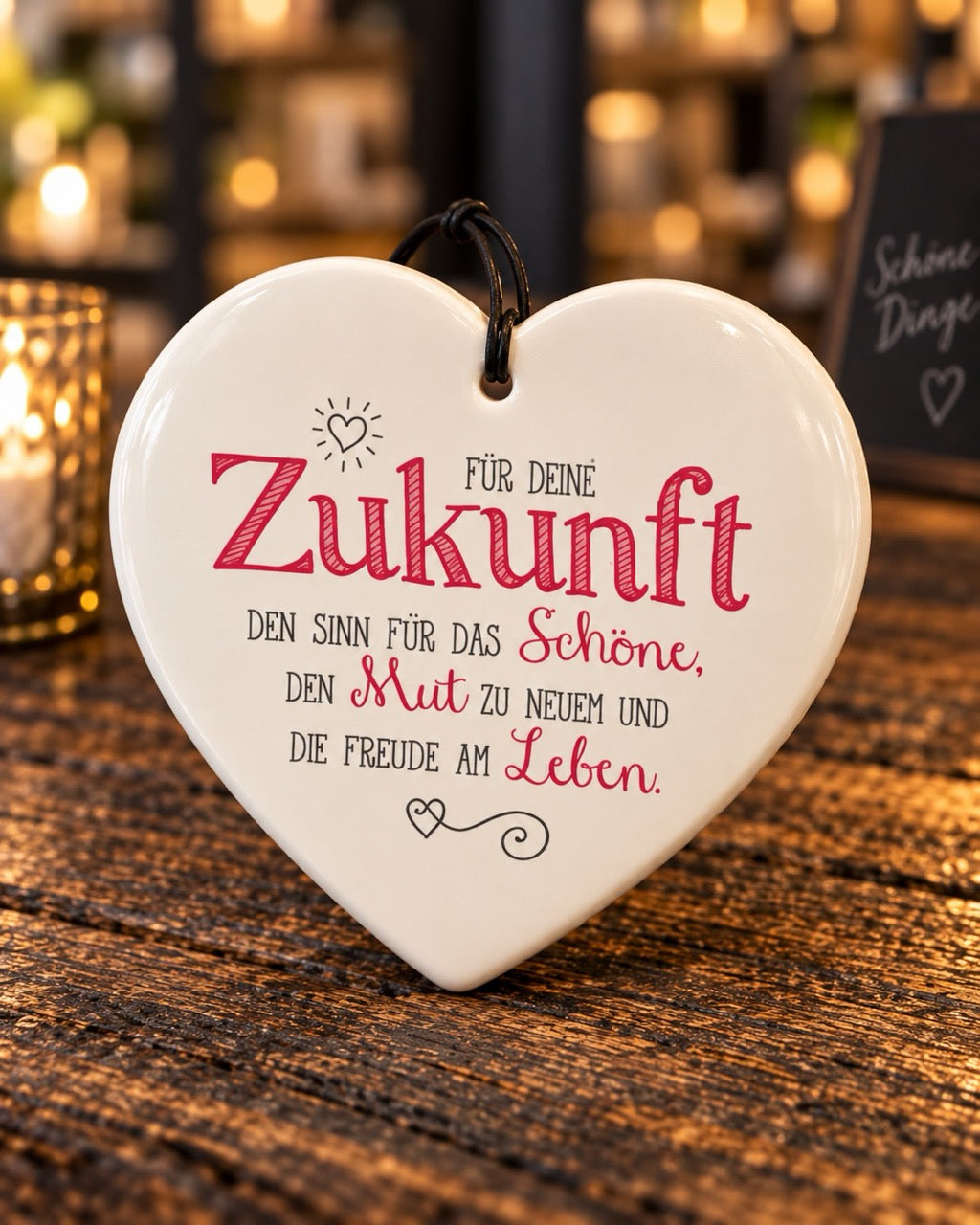Keramikkerzen mit Sprüchen by Lefran - Erlebnis- & Genusskaufhaus