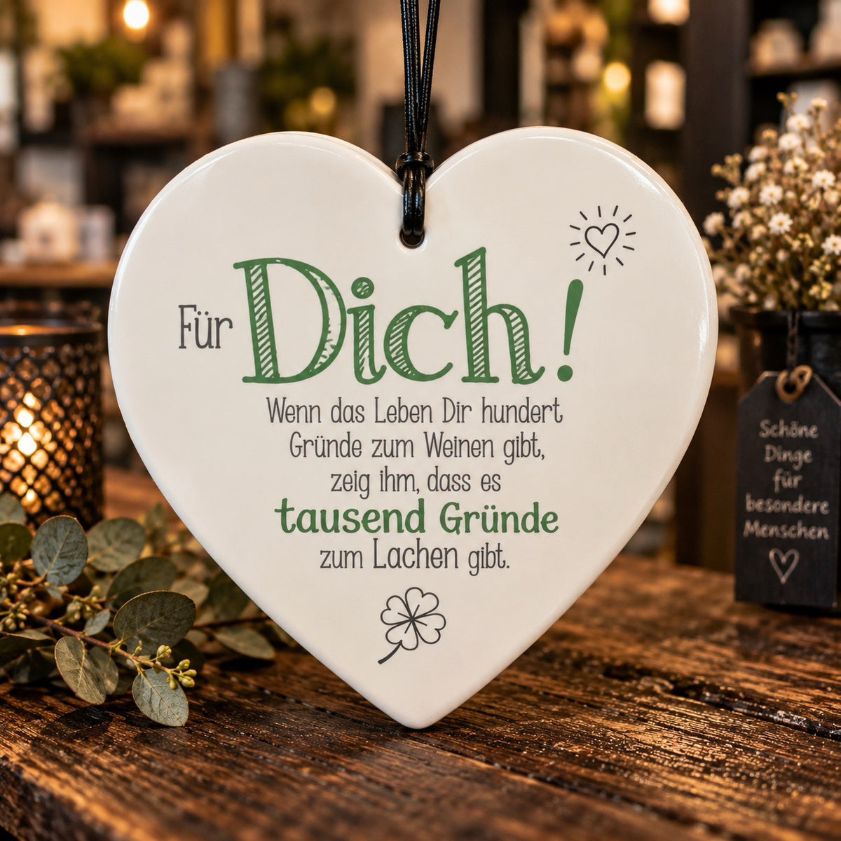 Keramikkerzen mit Sprüchen by Lefran - Erlebnis- & Genusskaufhaus
