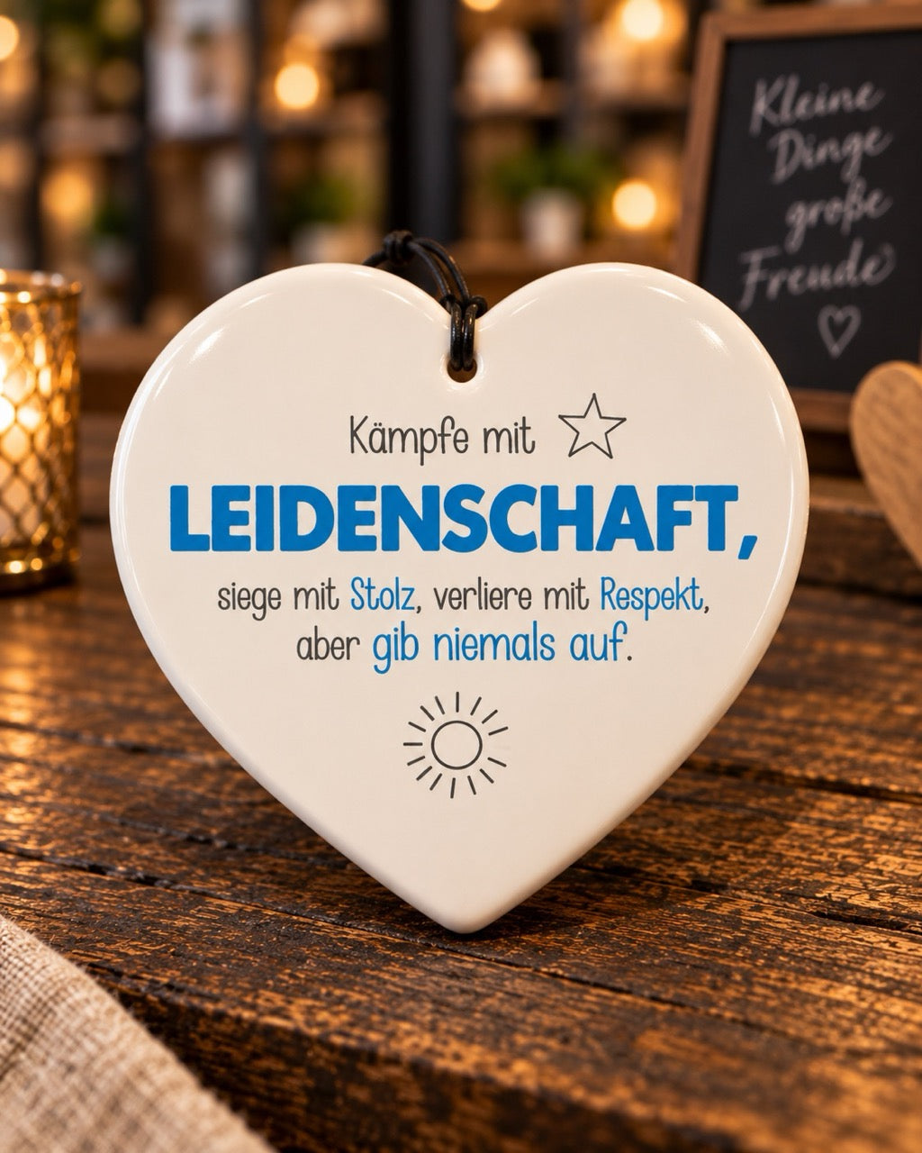 Keramikkerzen mit Sprüchen by Lefran - Erlebnis- & Genusskaufhaus