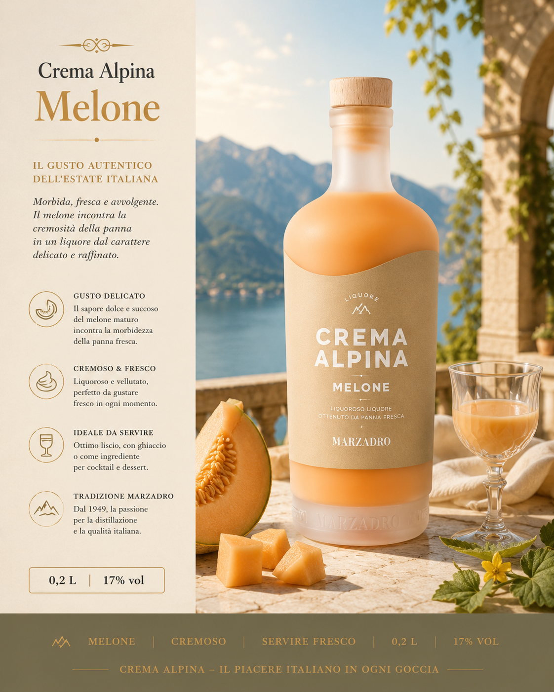 Marzadro Crema di Melone 0,20 L 17% Vol. by Marzadro