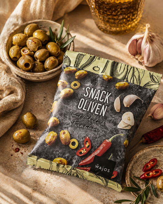 WAJOS Snack Oliven – Verschiedene Sorten by Lefran - Erlebnis- & Genusskaufhaus