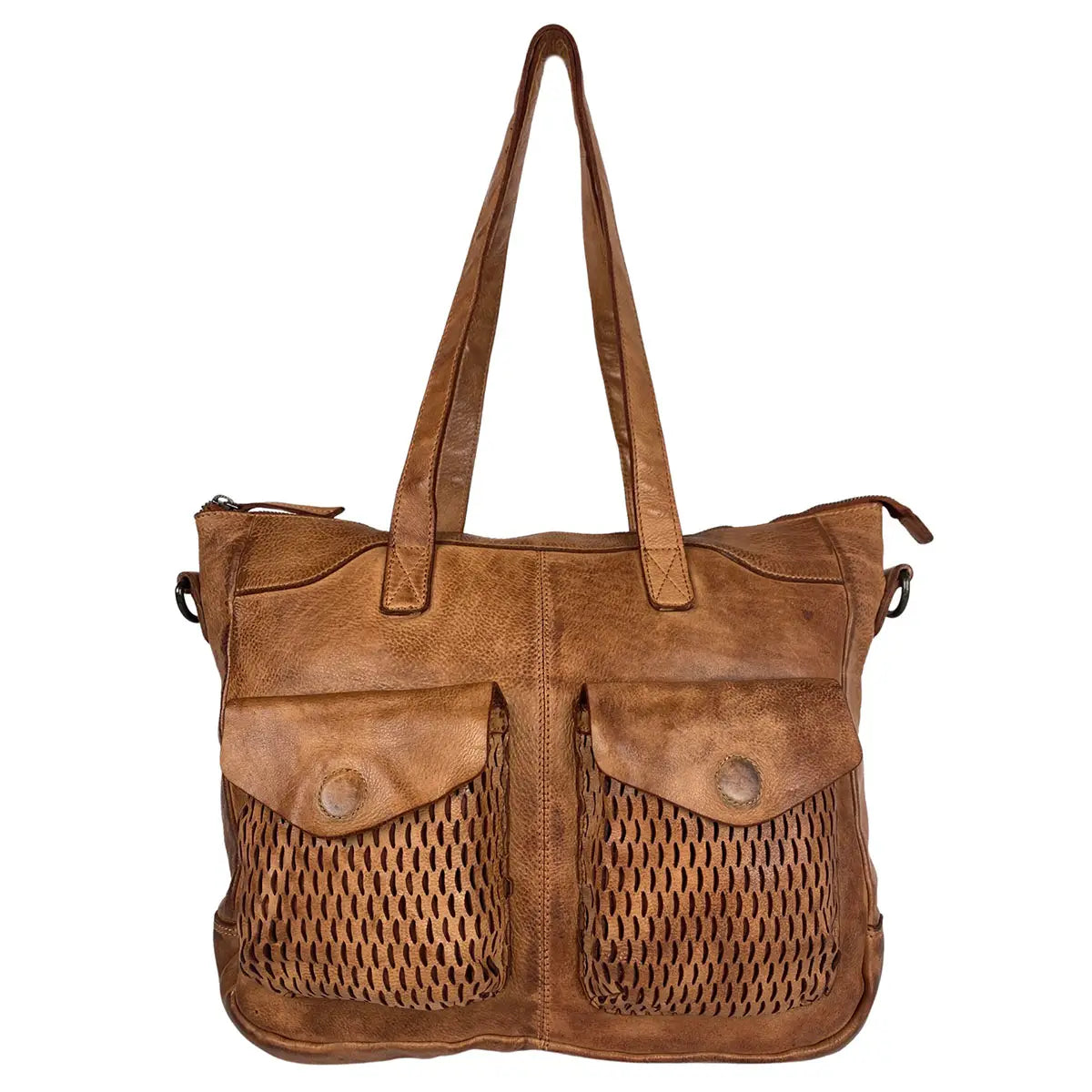 Große Damen- Schultertasche Handtasche aus Leder 4 Farben