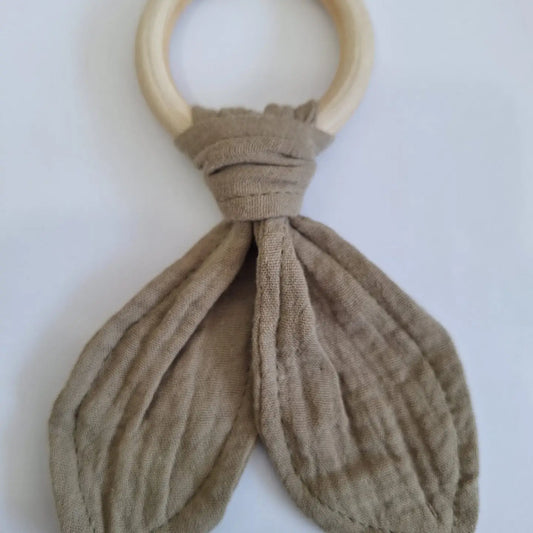 Beißring aus Musselin Bio-Baumwolle 16 cm x 8 cm