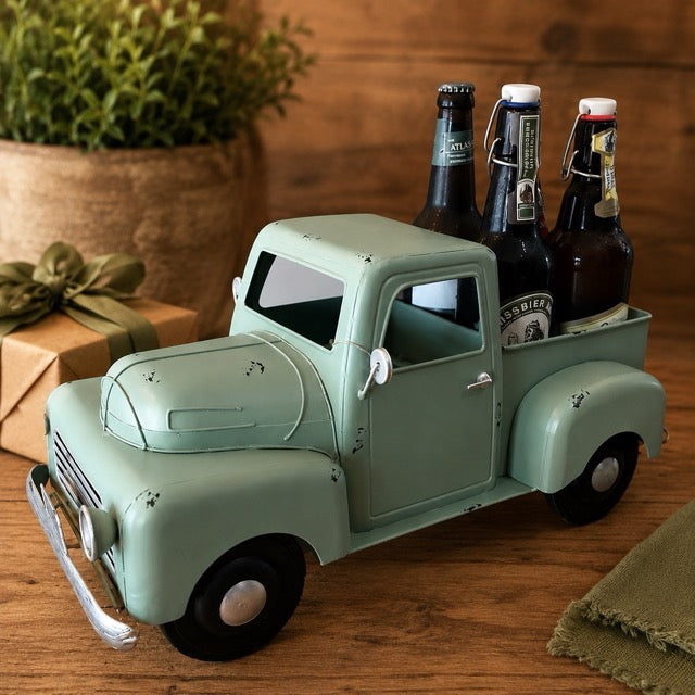 Deko-Auto Pickup 21x43 cm aus Metall – Mint (Pflanz-Truck) by Lefran Cottbus