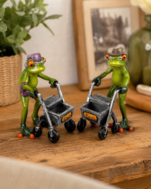 Deko-Frosch Rentner mit Rollator – hellgrün, sortiert by Lefran Cottbus