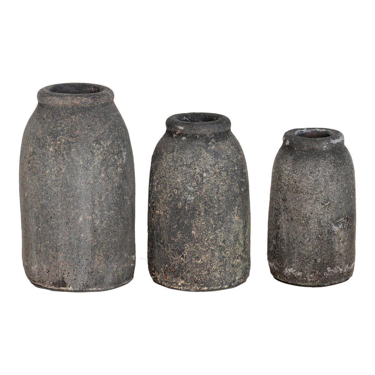 Velas Dekorationsvasen – Antik-Hellgrau, Terrakotta – 3er-Set
