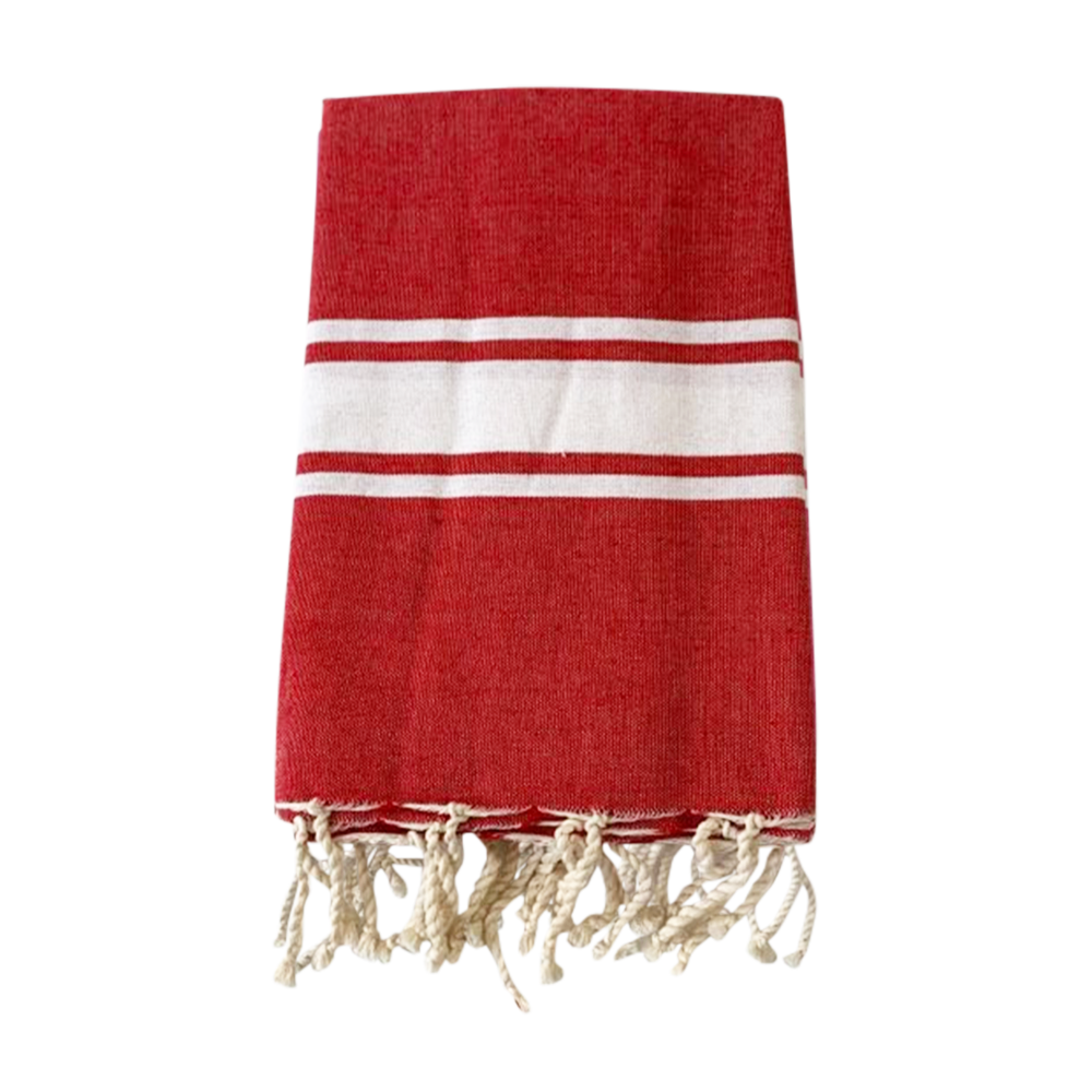Flache traditionelle Fouta KOZO 100x200 cm oder 200x200 cm: Taupe / 100 x 200