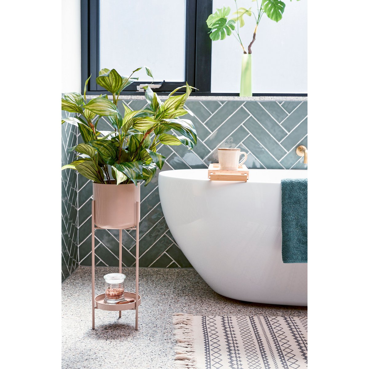 Colyn Flowerpot auf Standard - H60 x Ø19 cm - Eisen - hellrosa