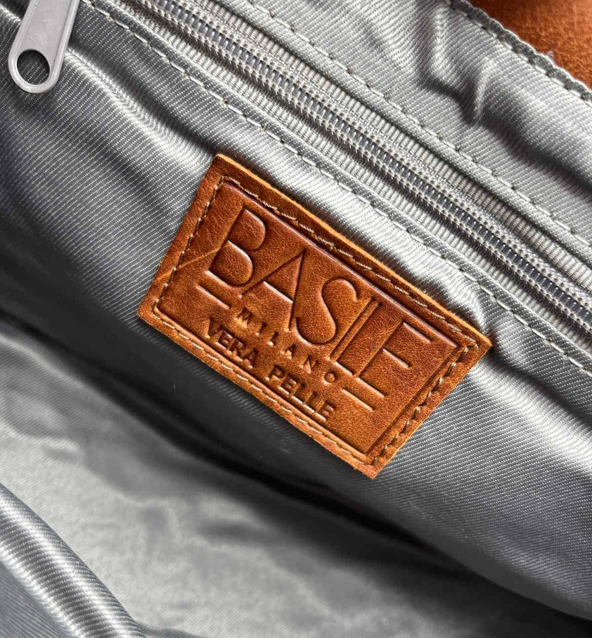 Schultertasche aus echtem Leder, Marke Basile, Art. BA3672DX.3: Brown