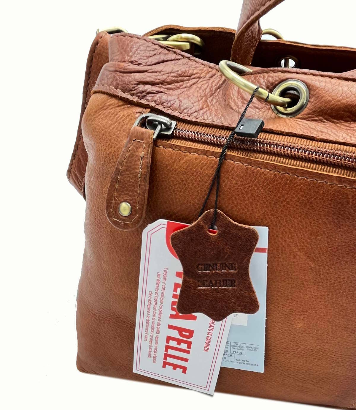 Schultertasche aus echtem Leder, Marke Basile, Art. BA3672DX.3: Brown