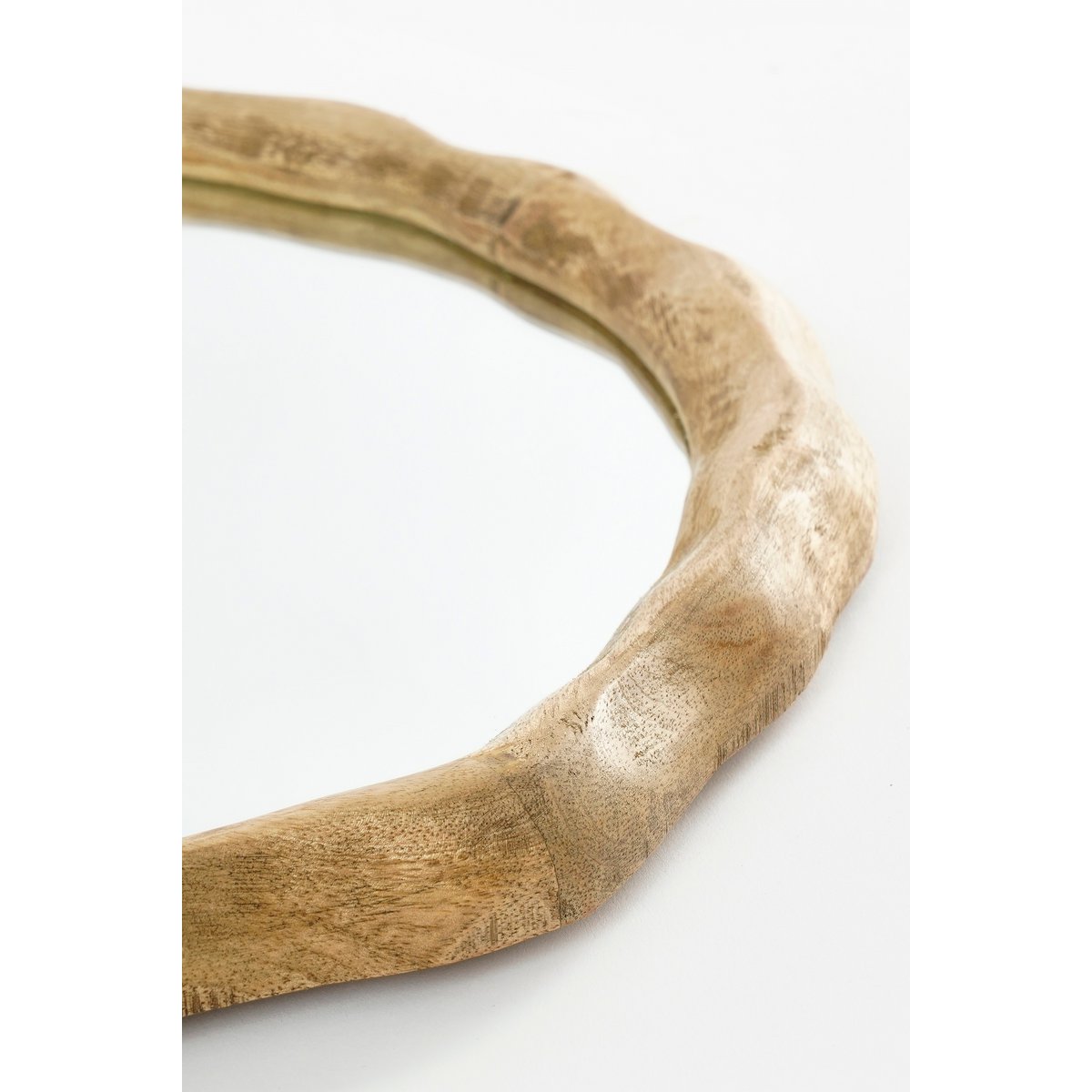 Nickwandspiegel - L36 x B2 x H38 cm - FSC 100% - Mangoholz - Dunkelbraun