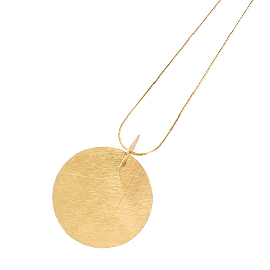 Lange geometrische Halskette in mattem Gold