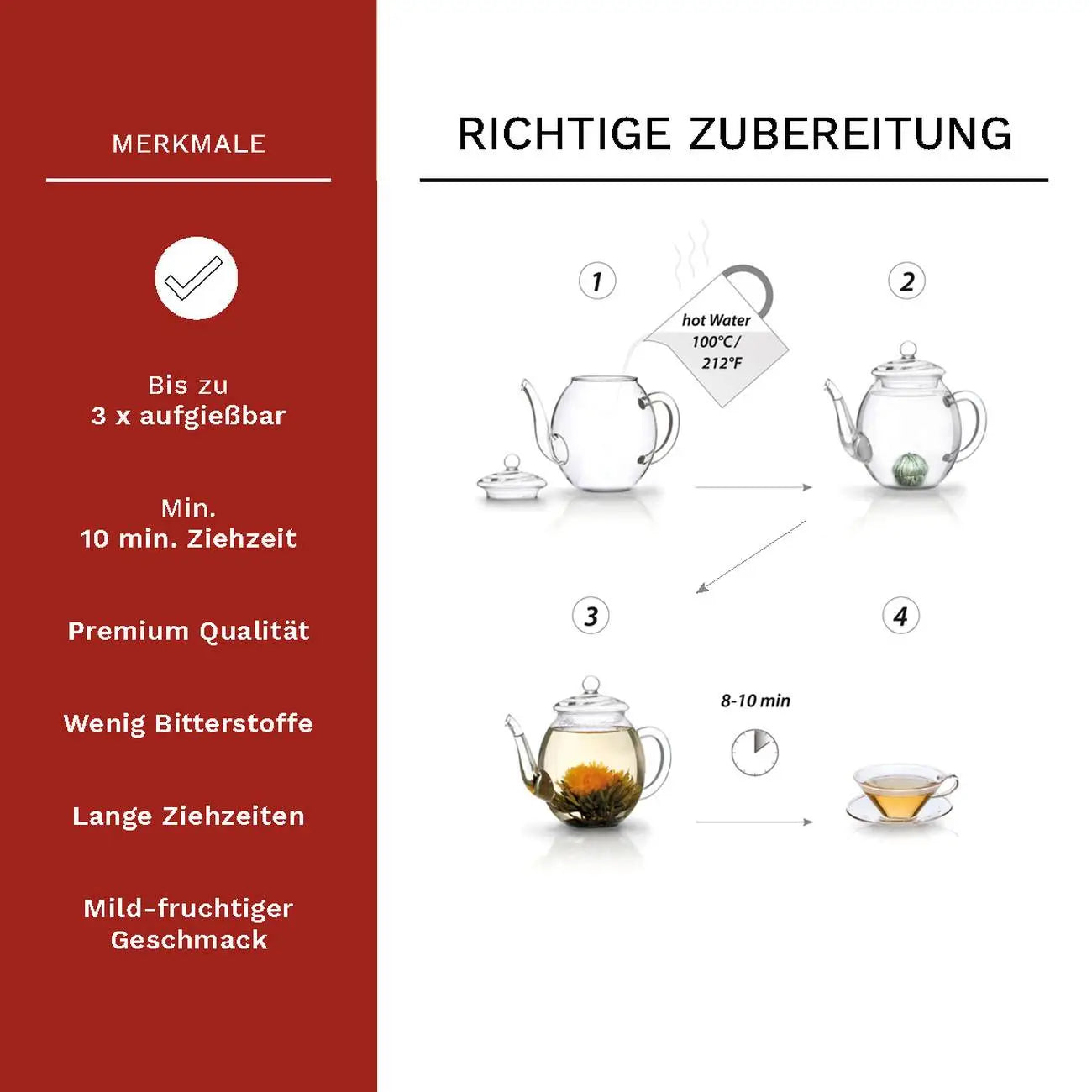 Herz-Holzbox + 6er ErblühTee Weißtee